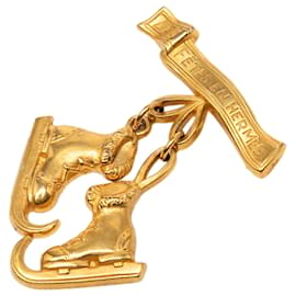 Gold Hermès Gold Plated Les Fetes en Hermes Pin Brooch Golden
