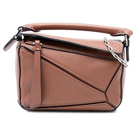 Sac Nano Puzzle en cuir de veau marron LOEWE Marron