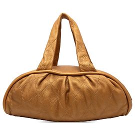 Bolsa Bowler Le Marais Chanel Small em pele de vitelo metálica acolchoada Dourada Dourado
