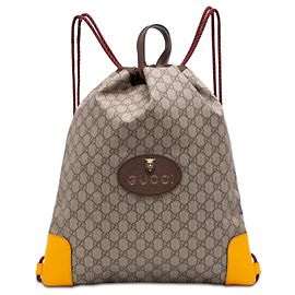 Beige Gucci GG Supreme Animalier Backpack Beige