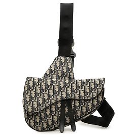 Borsa a tracolla Saddle in tela Dior Oblique blu Blu