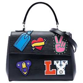 Bolsa Louis Vuitton Epi LV Stories Cluny BB Preta Preto