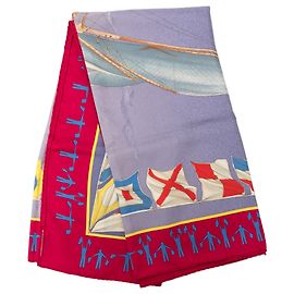 Pañuelo de seda Hermès Multi En Course 90 Multicolor