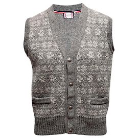 Chaleco de lana con estampado de botones gris Moncler Talla US S Gris