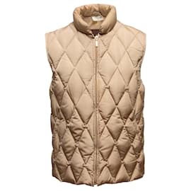 Gilet imbottito in piumino Moncler Tan Taglia Designer 3 Cammello