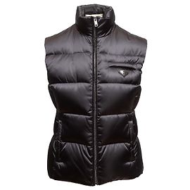 Black Prada Down Puffer Vest Size IT 40 Black
