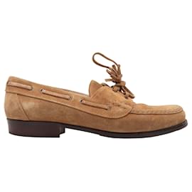 Chanel Boot Shoes aus Wildleder in Tan Größe 38 Kamel