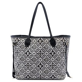 Borsa Tote Neverfull MM in jacquard Monogram Louis Vuitton nero Since 1854 Nero