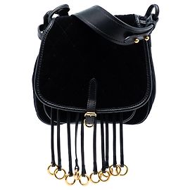 Bolsa transversal Prada Impuntu Velluto Corsaire preta Preto