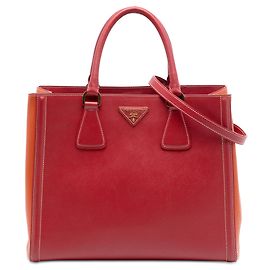 Bolso Prada Bicolor Saffiano Lux rojo Roja