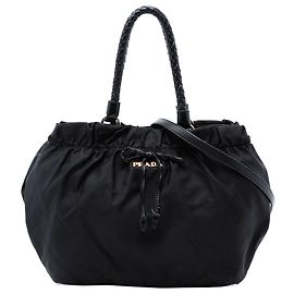 Bolsa Prada Tessuto com laço preto Preto