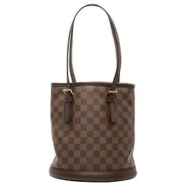 Borsa a secchiello Marais in Damier Ebene marrone Louis Vuitton Marrone