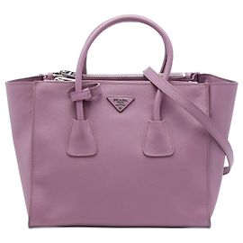 Bolsa Prada Medium Saffiano Twin Pocket Roxo Roxo
