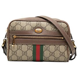 Beige Gucci Mini GG Supreme Web Ophidia Crossbody Beige