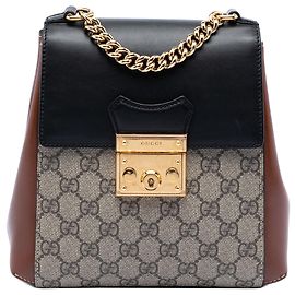Beige Gucci GG Supreme Padlock Backpack Beige