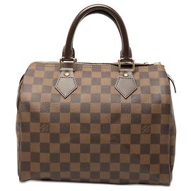 Sac Boston Louis Vuitton Damier Ebene Speedy 25 marron Marron