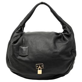 Borsa hobo LOEWE in pelle nera con lucchetto Calle Nero