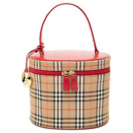 Neceser de lona Burberry Haymarket Check rojo Roja