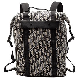 Blue Dior Oblique Canvas Safari Backpack Blue