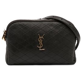 Bolsa transversal Gaby em pele de cordeiro acolchoada mini preta Saint Laurent Preto