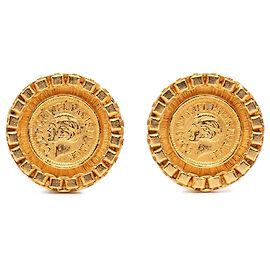 Orecchini a clip Chanel Gold Plated Coco Coin Motif Oro D'oro