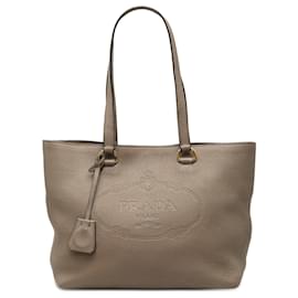Tote Prada Vitello Daino Canapa Logo Tan Kamel
