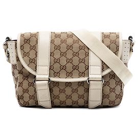 Borsa a tracolla Gucci GG Canvas bianca Bianco