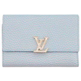 Purple Louis Vuitton Taurillon Capucines Compact Wallet Small Wallets Purple