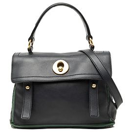 Pequena bolsa de couro Muse preta Saint Laurent Preto