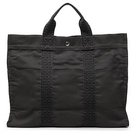 Bolsa Tote Herline MM em lona Hermès cinza Cinza