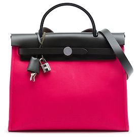 Bolso Hermès Toile Herbag Zip 31 rosa Rosa