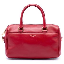 Bolsa Duffle Classic de couro vermelho para bebê Saint Laurent Vermelho