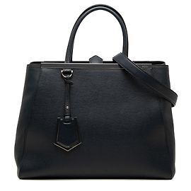 Sac à main 2Jours en cuir noir Fendi taille Medium Noir
