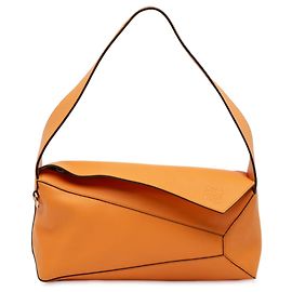 Bolsa de ombro Hobo Puzzle em couro de vitelo laranja LOEWE Laranja