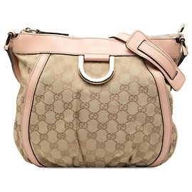 Beige Gucci GG Canvas Abbey D Ring Crossbody Beige