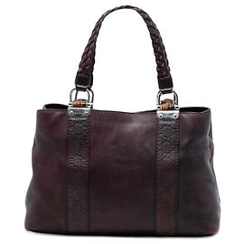 Bolsa Tote Libeccio em couro com acabamento Guccissima marrom da Gucci Marrom