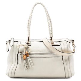 Bolsa Bella em couro de bezerro granulado branco Gucci Branco
