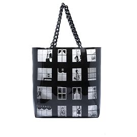 Tote Coco Window en vinyle noir Chanel Noir