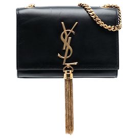 Bolsa transversal Kate pequena em couro de vitelo liso com monograma preto Saint Laurent Preto