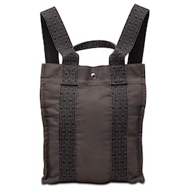 Gray Hermès Canvas Herline Backpack PM Grey