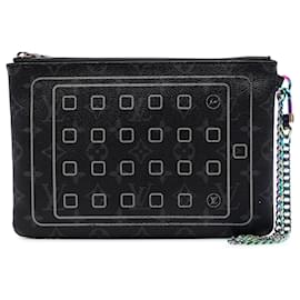Clutch iPad Louis Vuitton Monogram Eclipse Flash Fragment nera Nero