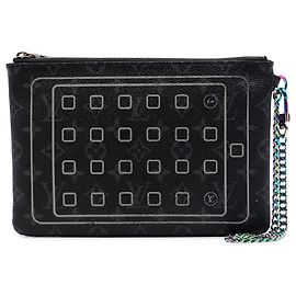 Clutch iPad Louis Vuitton Monogram Eclipse Flash Fragment preta Preto