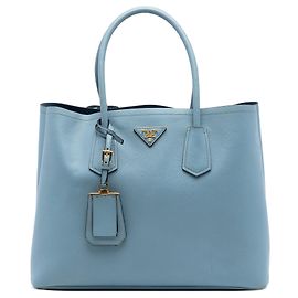 Borsa Double Saffiano Large blu Prada Blu