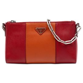 Sac bandoulière Prada Bicolor Saffiano Lux rouge Rouge