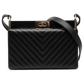 Borsa a tracolla Chanel Reissue 2.55 in agnello Chevron nero Nero