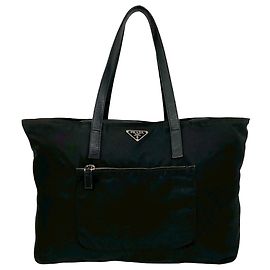 Schwarzer Prada Tessuto Zip Tote Schwarz