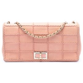 Bolsa transversal Chanel Reissue 2.55 de aba única em pele de cordeiro iridescente rosa com costuras Rosa