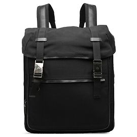 Black Gucci Nylon Double Buckle Backpack Black