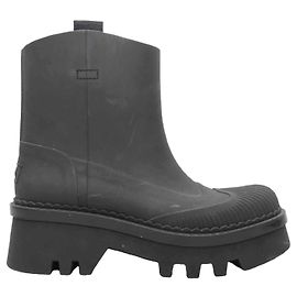 Chloé Black Chloe Rubber Ankle Rain Boots Size 37 Black