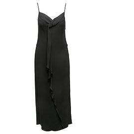 Valentino Garavani Robe de soirée drapée sans manches noire Valentino Taille IT 42 Noir